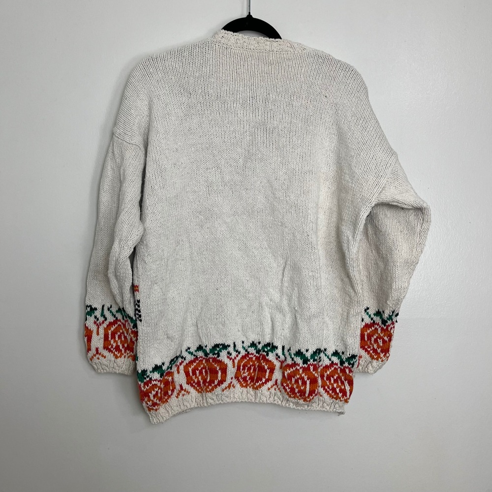 Vintage 90s Halloween Black Cats Pumpkins Witch Owl Chunky‎ Sweater Womens L - Picture 3 of 12